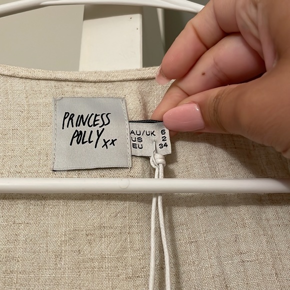 Princess Polly Ragnar Tie Front Romper Beige - Picture 10 of 15